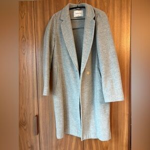 Babaton Light Gray Wool Coat